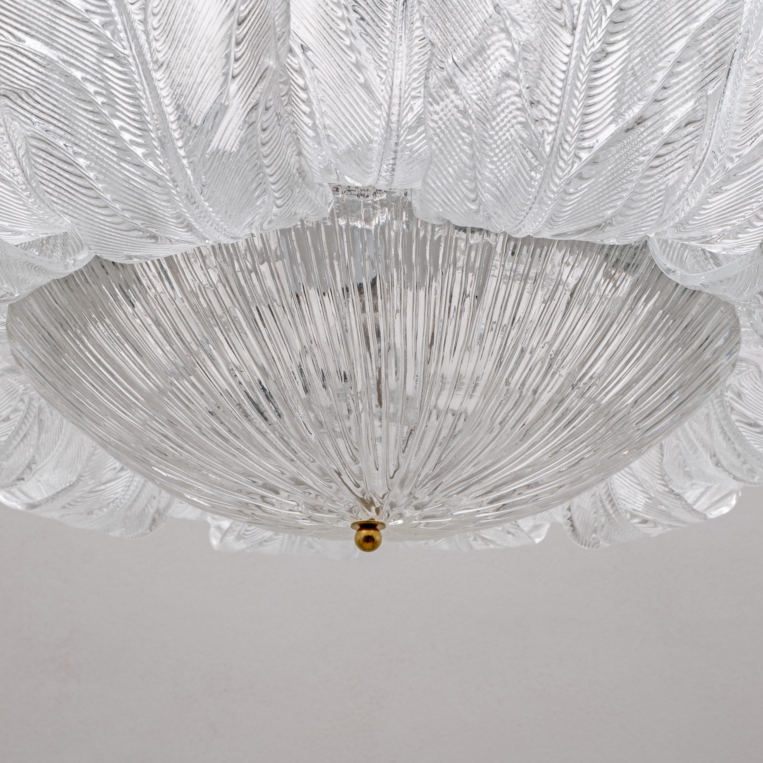 Large Italian Murano Glass Leaf Flush Mount Ceiling Light - Image 7
