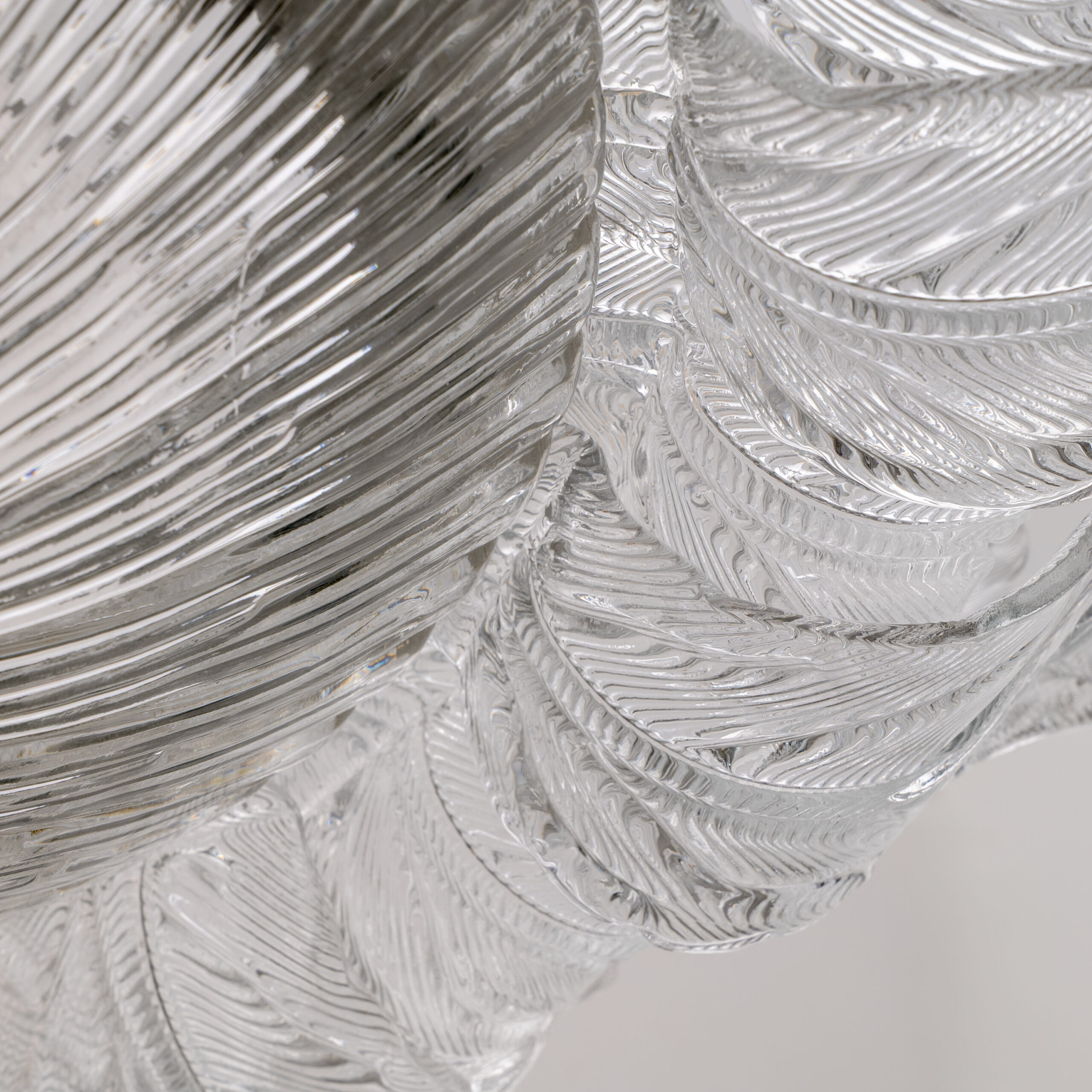 Large Italian Murano Glass Leaf Flush Mount Ceiling Light - Image 8
