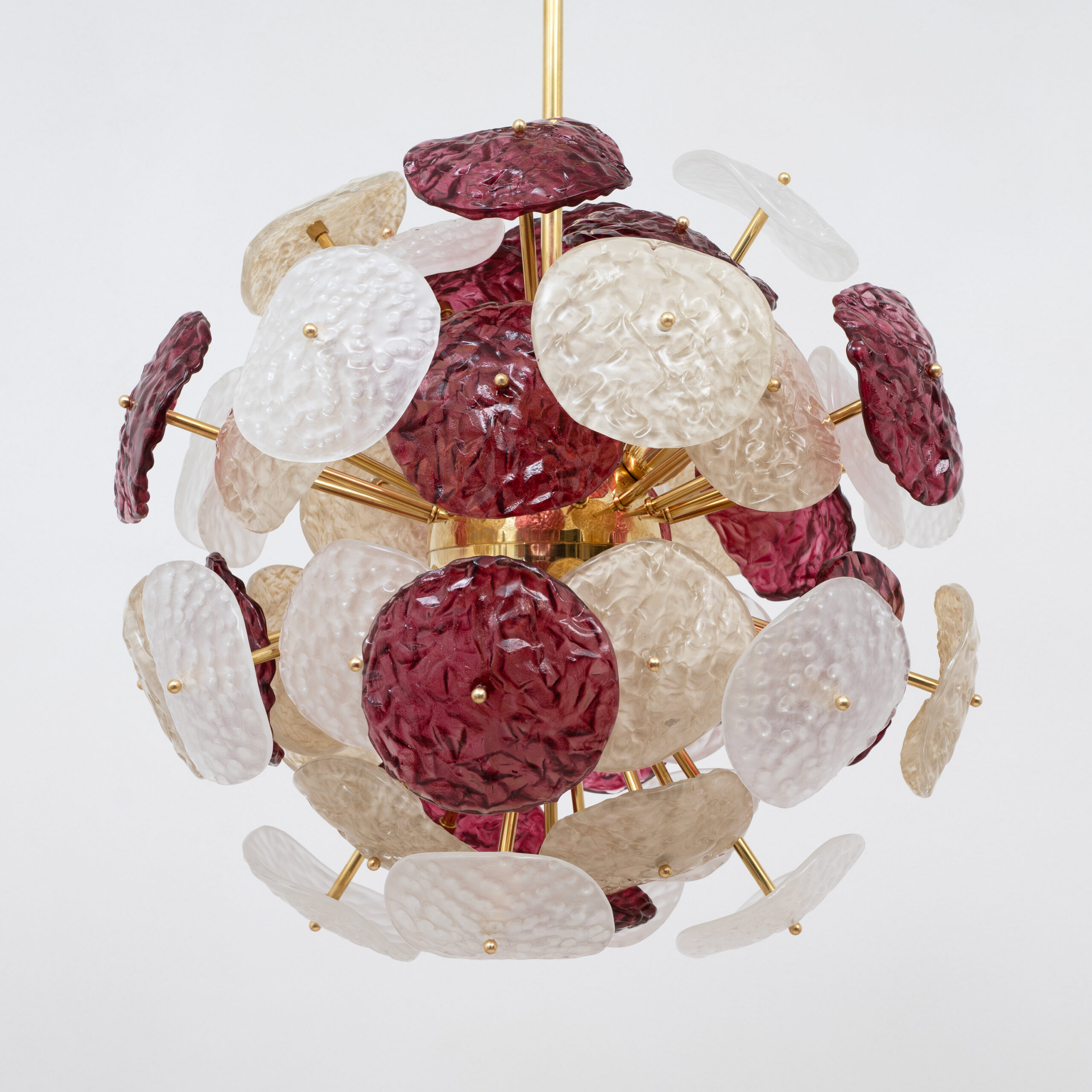 Italian Murano Glass and Brass Sputnik Chandelier - Image 5