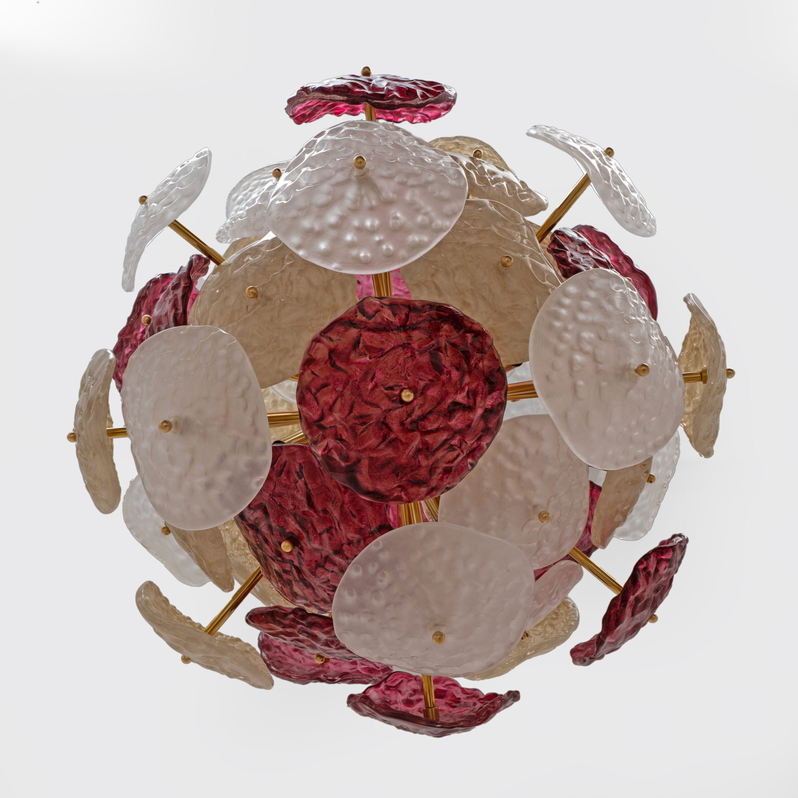 Italian Murano Glass and Brass Sputnik Chandelier - Image 6