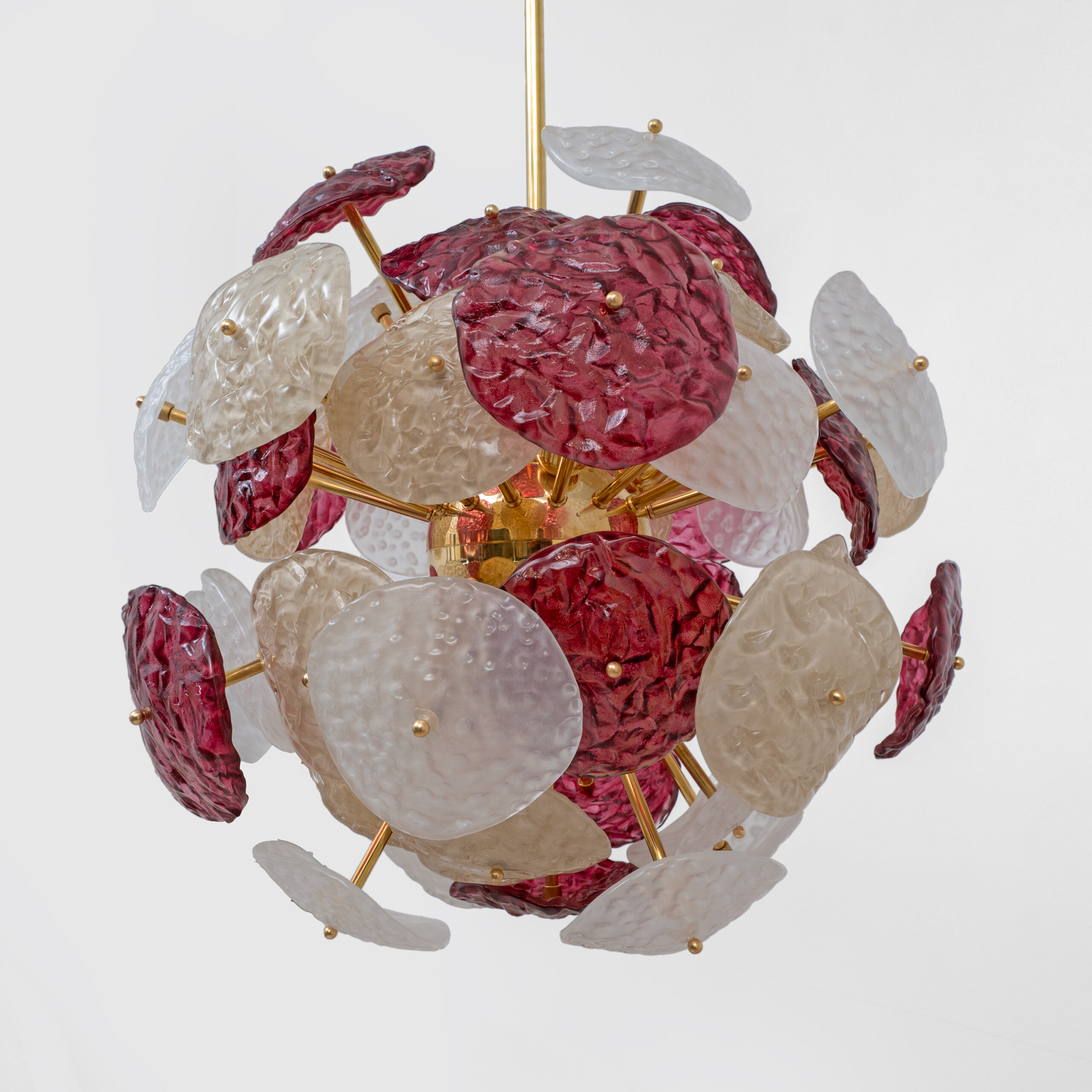 Italian Murano Glass and Brass Sputnik Chandelier - Image 7