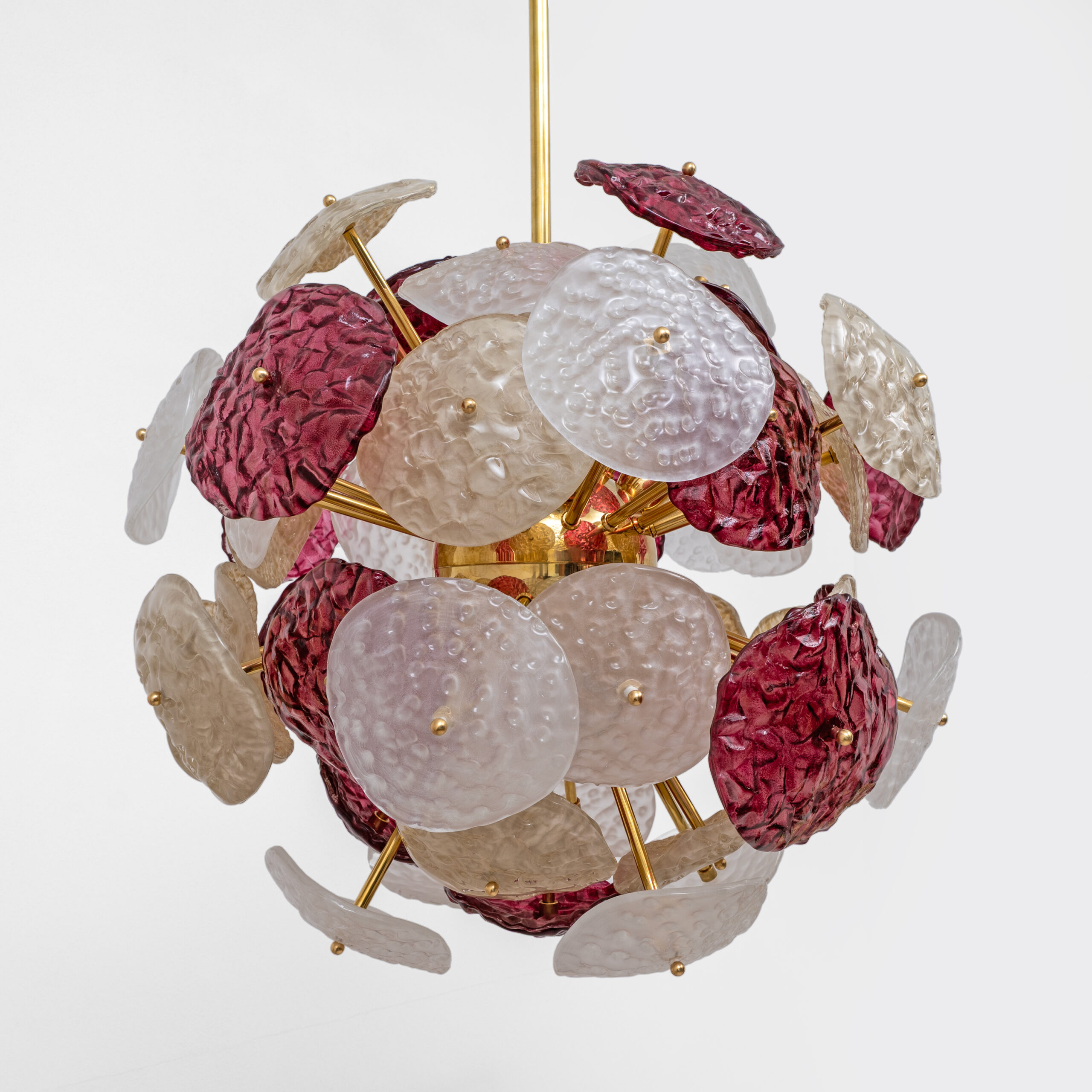 Italian Murano Glass and Brass Sputnik Chandelier - Image 8