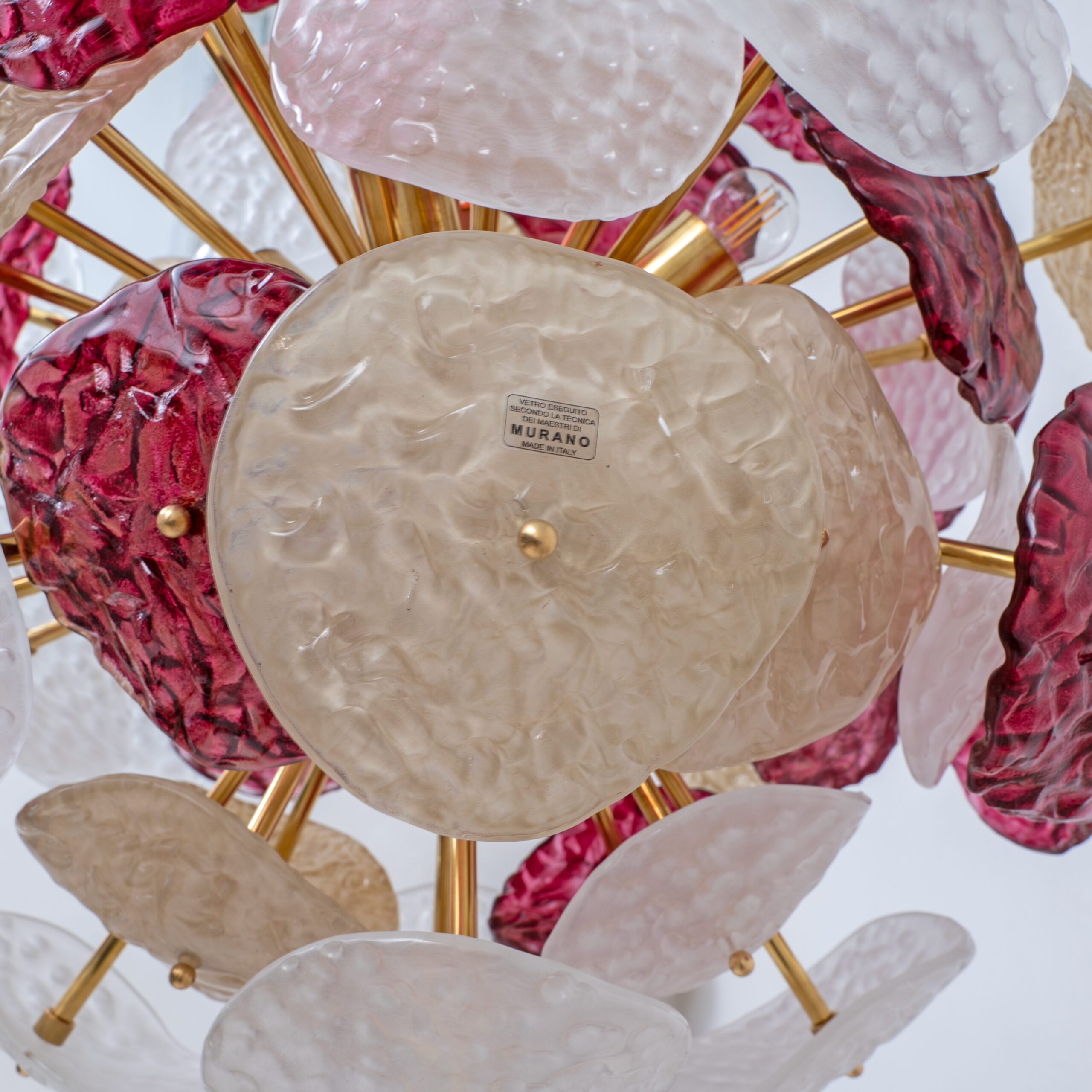 Italian Murano Glass and Brass Sputnik Chandelier - Image 9