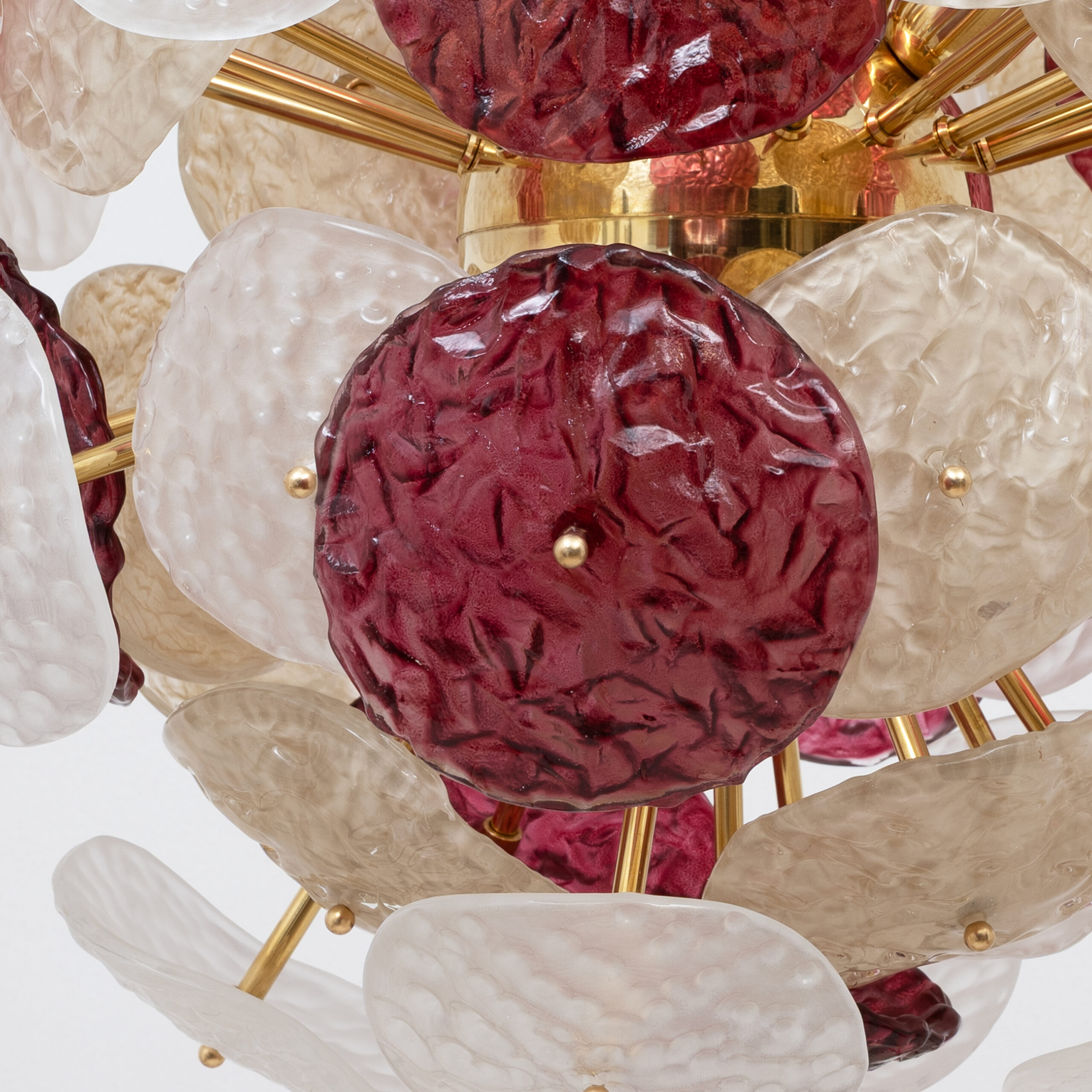 Italian Murano Glass and Brass Sputnik Chandelier - Image 11