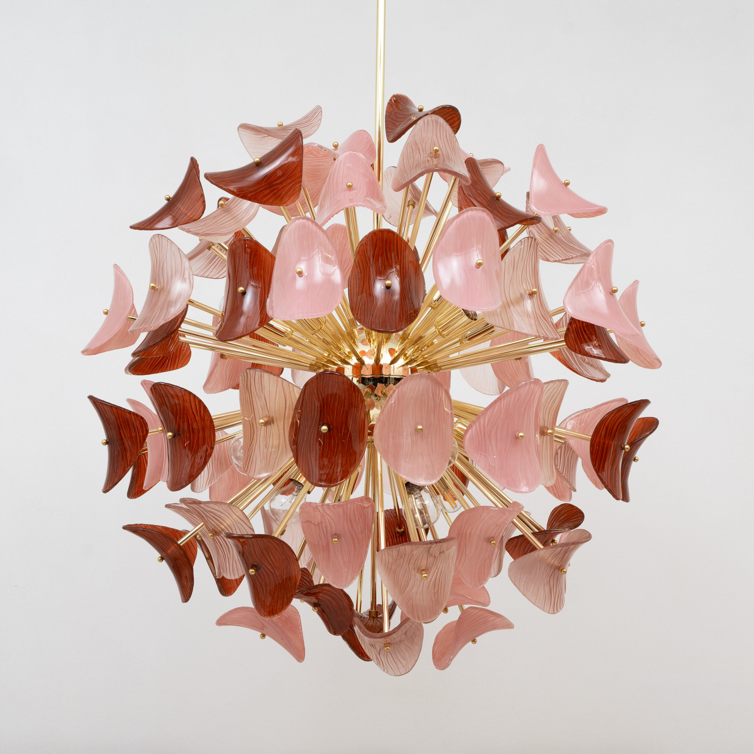 Italian Sputnik Chandelier in Pink and Ruby Murano Glass - Image 6