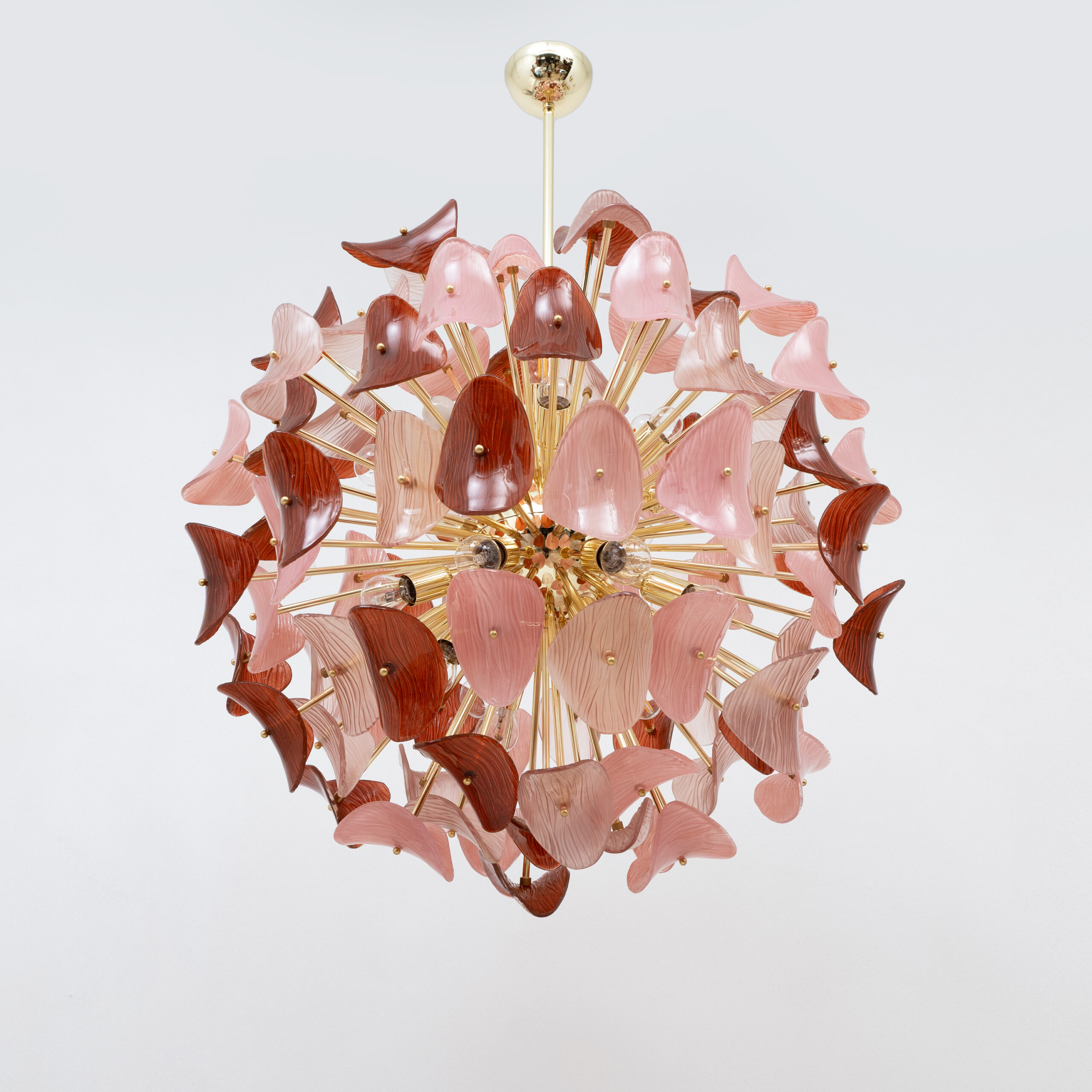 Italian Sputnik Chandelier in Pink and Ruby Murano Glass - Image 5