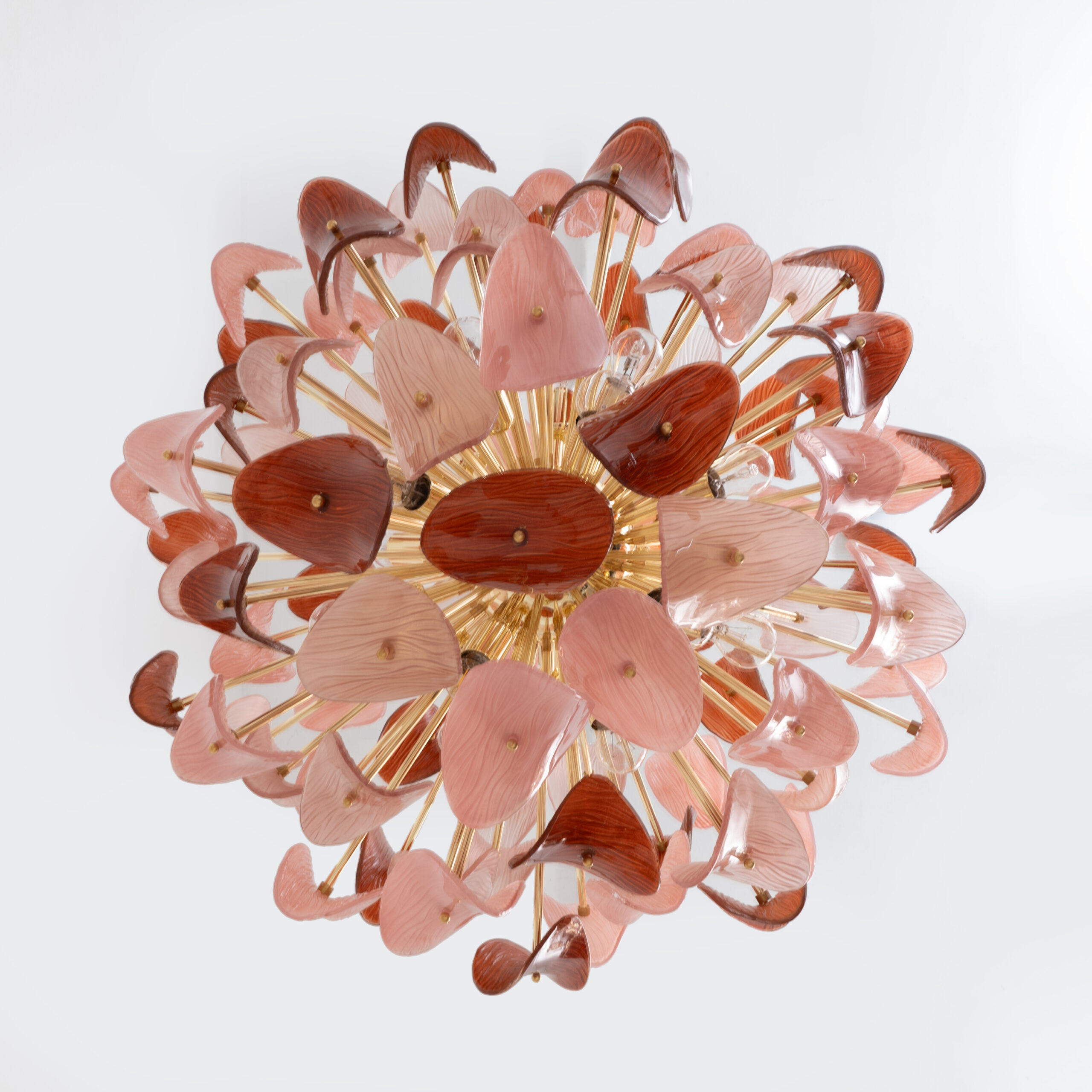 Italian Sputnik Chandelier in Pink and Ruby Murano Glass - Image 4