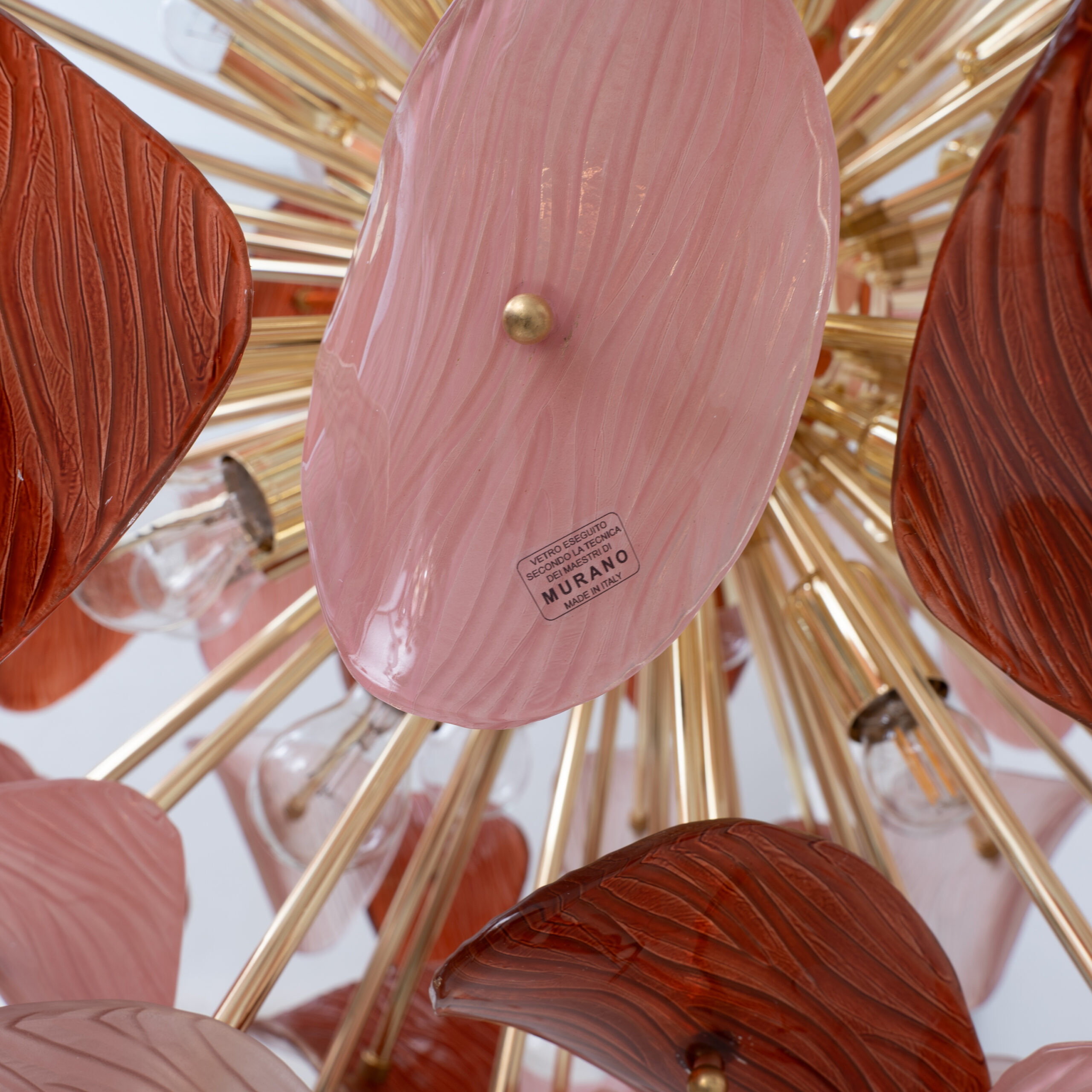 Italian Sputnik Chandelier in Pink and Ruby Murano Glass - Image 9