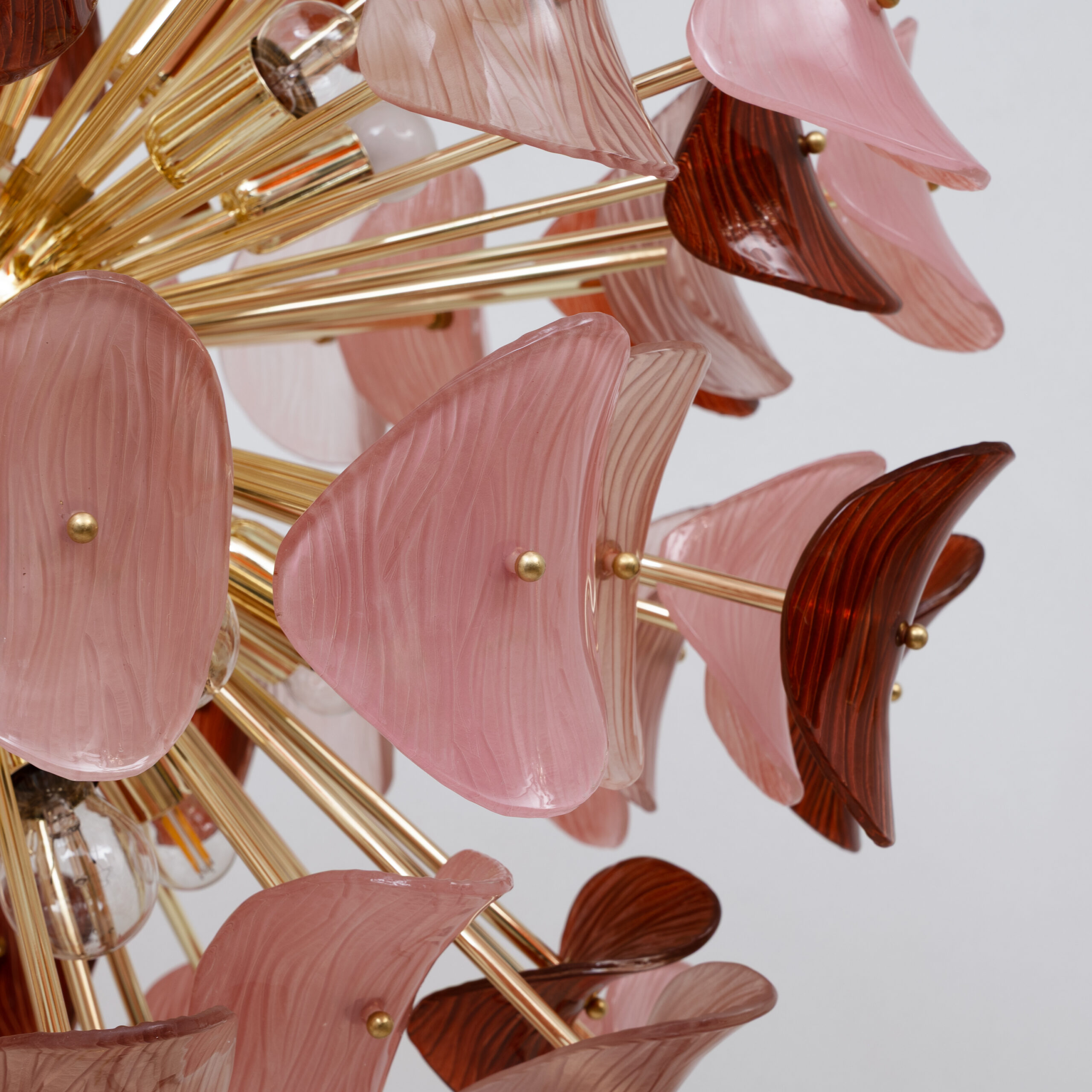Italian Sputnik Chandelier in Pink and Ruby Murano Glass - Image 8