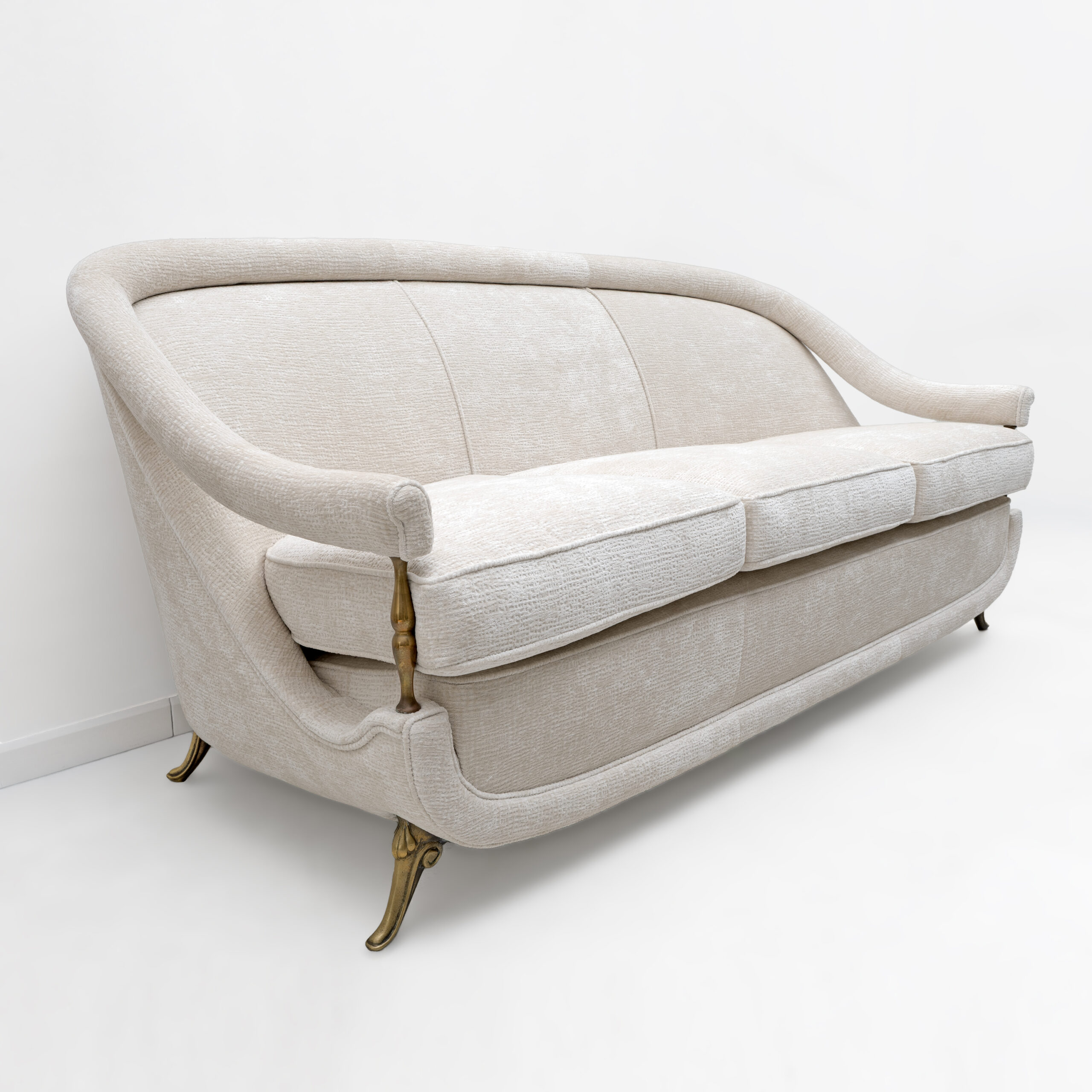 French Art Deco Sofa and two Armchairs, 1950s. - Image 4